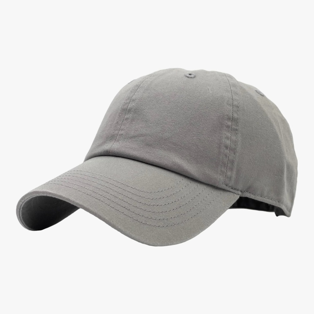 🛑 2 Classic Baseball Caps - Plain/Blank Adjustable Size Dad Hats (Black & Gray)